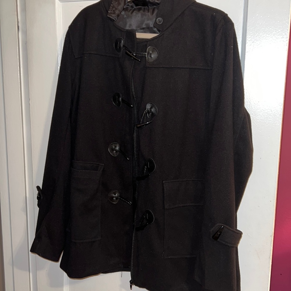 Black pea coat with toggles size 1X